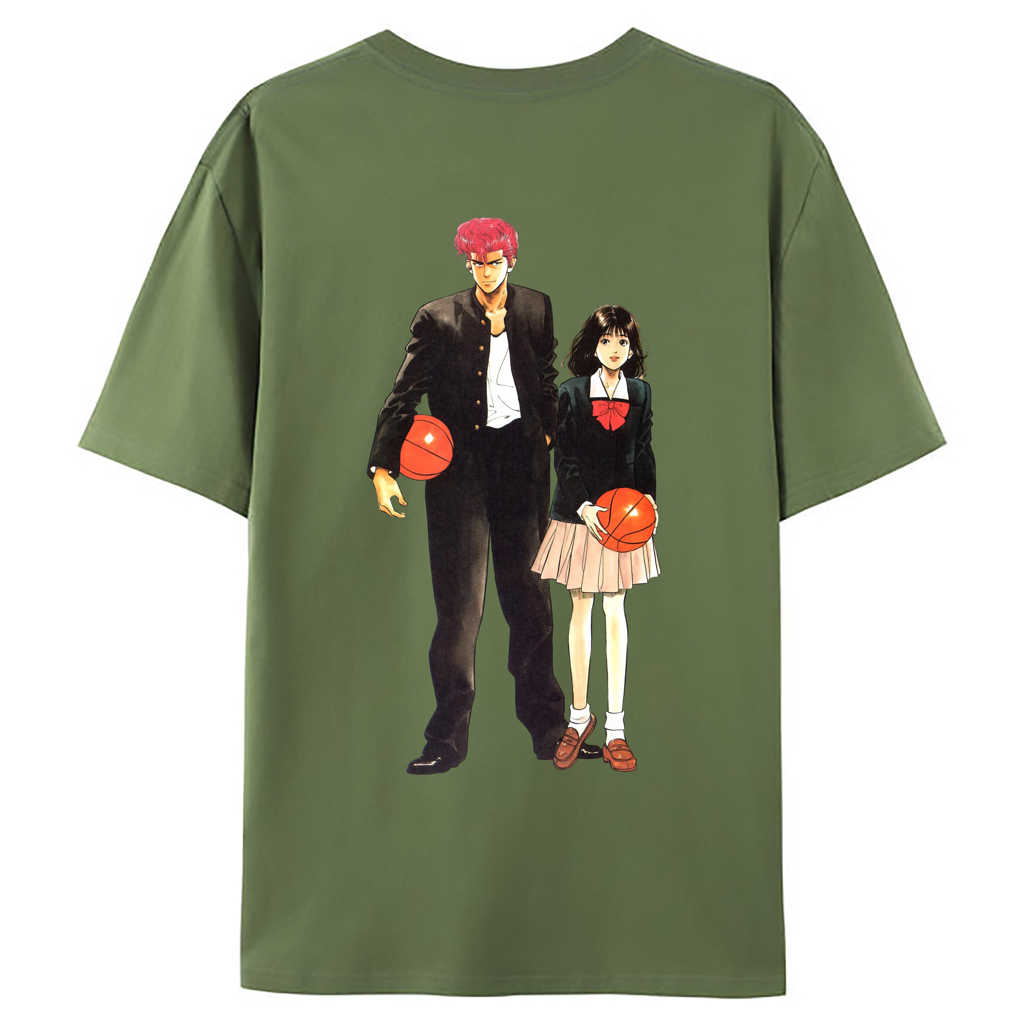 （画像用） SLAM DUNK／スラムダンク 綿100％ メンズ半袖Tシャツ（バックプリント） 通気性